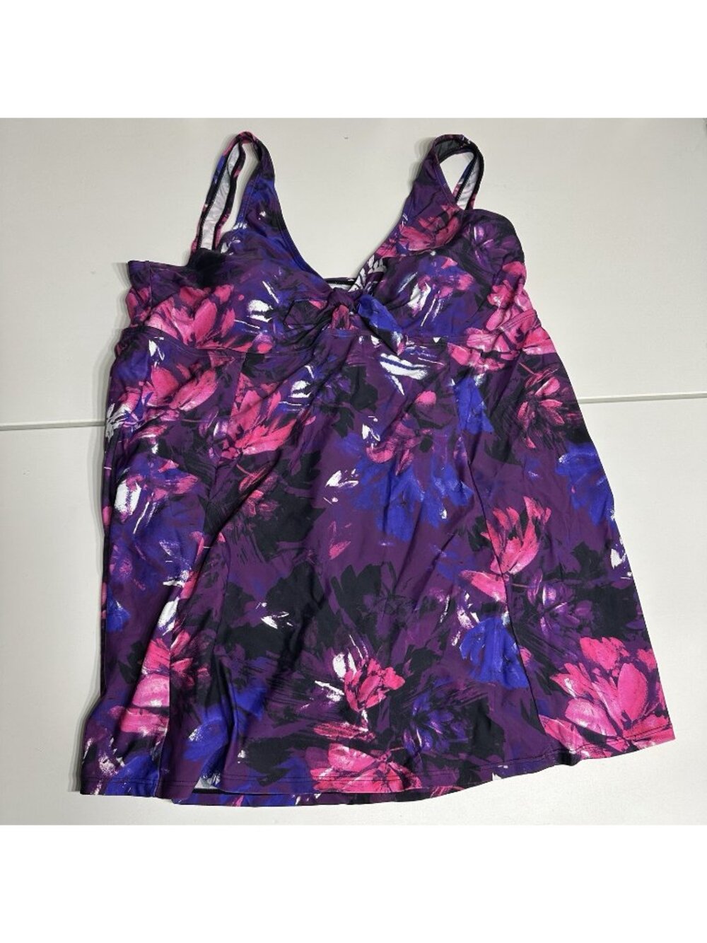 Meet Curve 4XL NWT purple floral swim top with build in bra PLUS SIZE